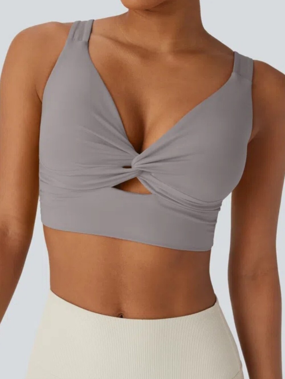 Softly Zero Airy Low Support Cut Out Instant Cool Yoga Sports Bra Cloudful SMALL